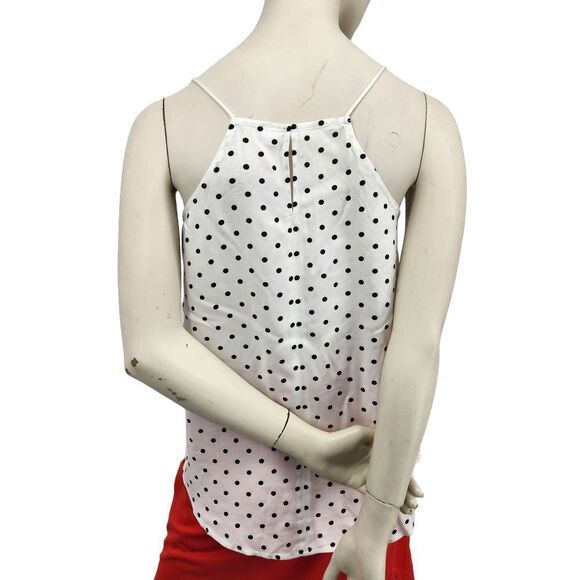 No Boundaries Camisole Tank Top Juniors Size Medium White Black Polka Dot - Picture 1 of 9